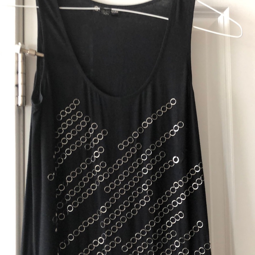 Black long tank top size small with embellishment